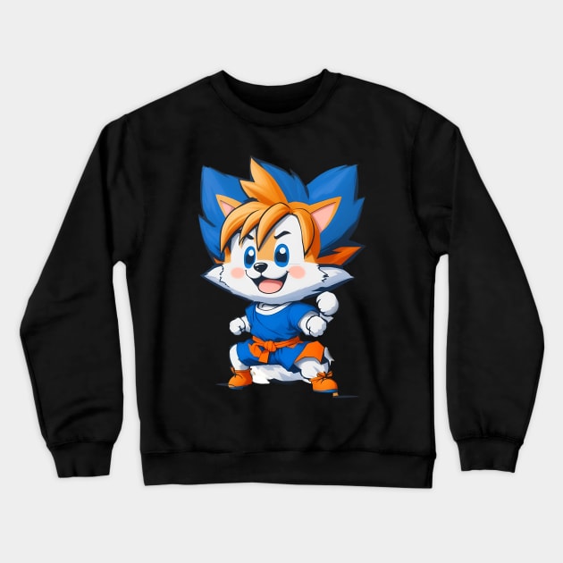 Cartoon Dog Goku Karate Style Crewneck Sweatshirt by koolteas